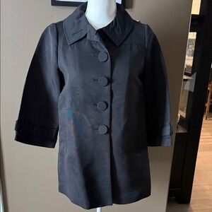 MAX RAVE Capsule Wardrobe Lightweight Black Button-Up Swing Jacket Size Small